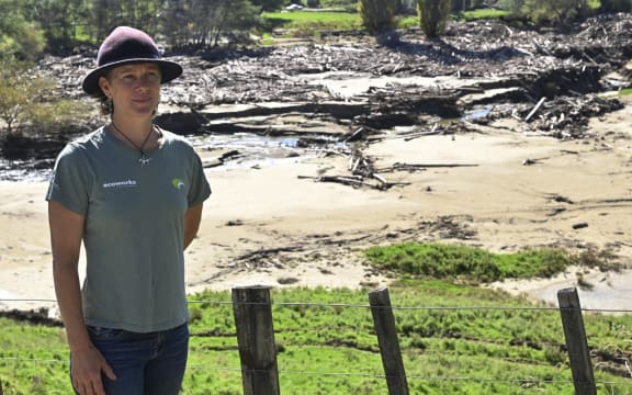 Robyn Wilkie in front of the Waimatā River.