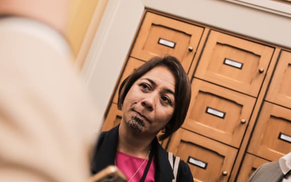 Cushla Tangaere-Manuel after the Labour Party caucus meeting on 17 October 2023.