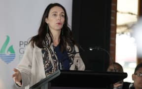 Prime minister Jacinda Ardern speaking in Gisborne.