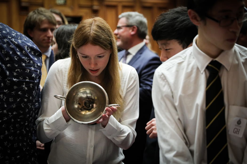 A most promising speaker winner looks at the names of former winners hers will join.