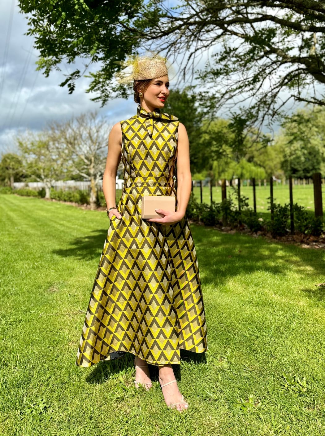 Waikato florist Claudia Campbell who is a finalist in the Best Dressed competition at the 2024 Melbourne Cup