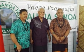 Tautua Samoa party's three MPs. From left Ili Setefano, former deputy leader A'eau Peniamina and Olo Fiti Afoa Vaai