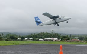 A light aircraft taking off from Samoa's Fagali'i airstrip which has now been closed over safety concerns especially during turbulent weather. January 2020