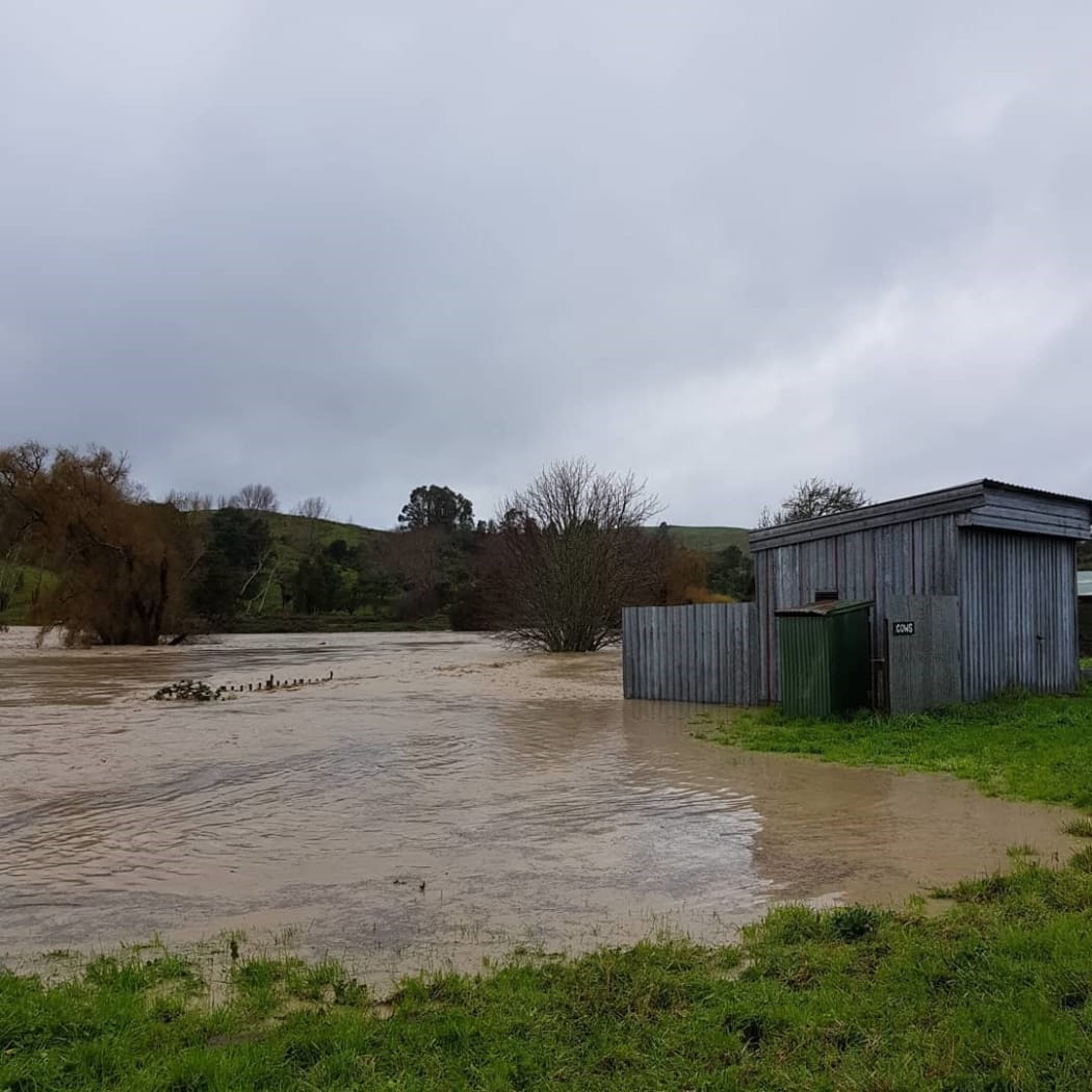 Torrential rain has caused flooding in Whangara.