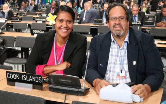Wayne King and Rima Moeka’a at the UN Climate Change conference in Katowice, Poland.
