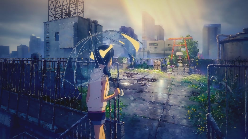 Hina visits the torii gate on top of an abandoned building in Tokyo, the gate is the source of her power.