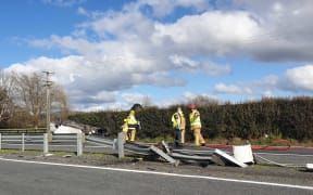 The crash scene, near Karapiro Village on State Highway 1 in Waikato.