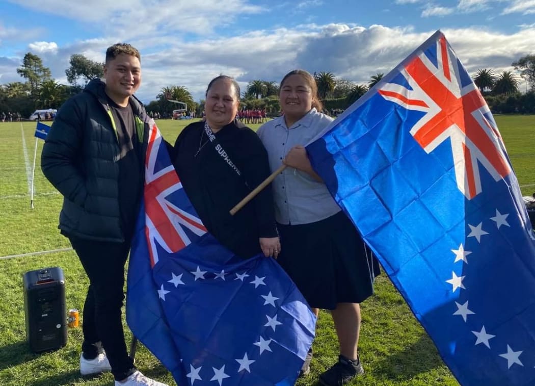 Api, Tumatarii and Salote Filiai turned up to support the Cook Islands.