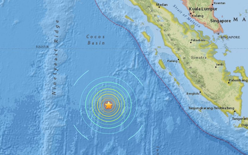 Map of earthquake area