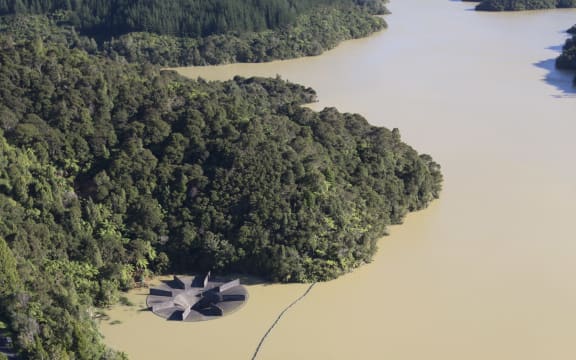 Silt in the Hunua dam system.