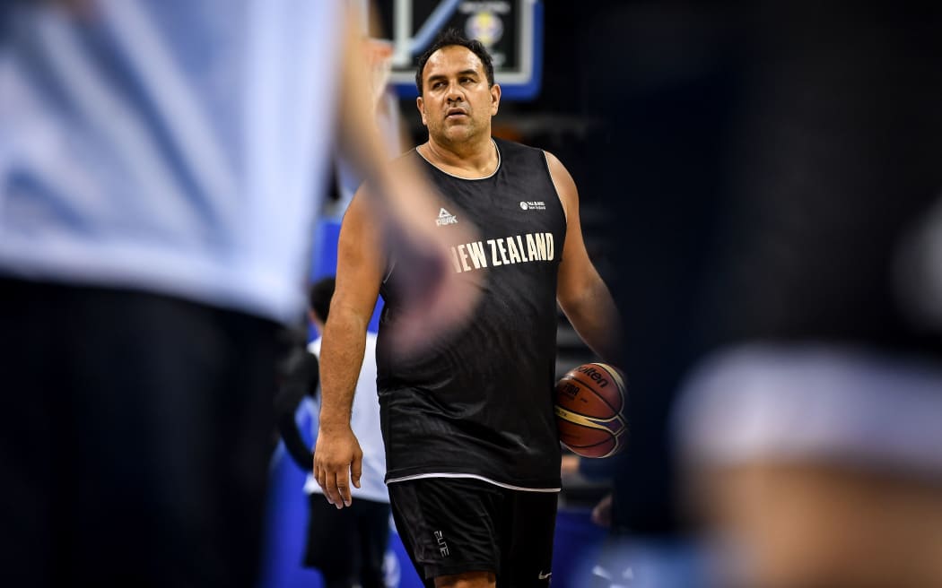 Pero Cameron of New Zealand takes part in a training session at the Basketball World Cup in China.