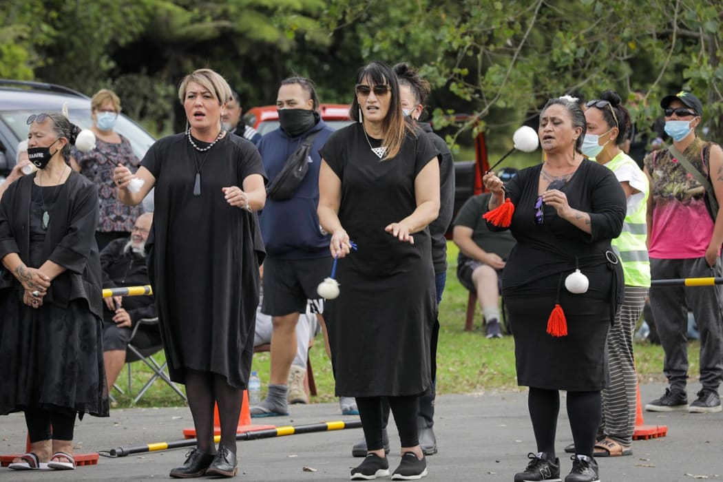 Mana whenua prevent protesters from occupying Wainuiōmata Marae in Lower Hutt on 4 March, 2022.