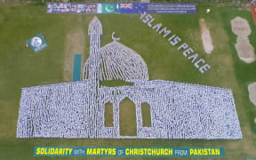 More than 20,000 people in Shorkot, Pakistan created a striking visual tribute to the victims of the Christchurch mosque massacre.