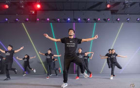 Students of NZ Bhangra Academy perform at Christchurch Lohri Mela.