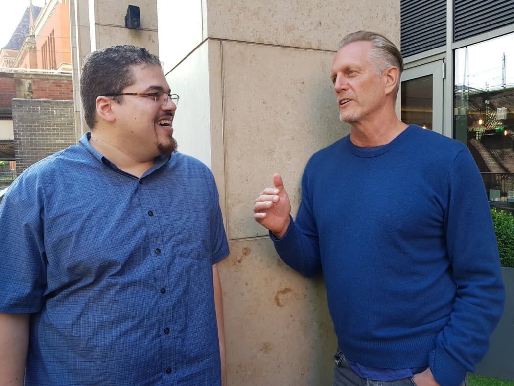 Hoyt Richards talking to Nitai Joseph (formerly of Hare Krishna) at International Cultic Studies Association.