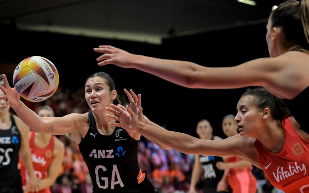 Ameliaranne Ekenasio (Captain) of New Zealand Silver Ferns during the Netball World Cup Semi-Final 1 match between England and New Zealand  at the CTICC in Cape Town, South Africa on Friday, 05 August 2023

Photo: Mandatory credit: Christiaan Kotze/C&C Photo Agency