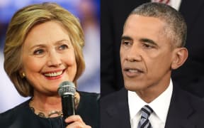 President Barack Obama and Hillary Clinton.