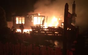A family home at Matawai west of Gisborne was totally destroyed by fire last night and firefighters suspect the cause could be linked to the major earthquake that hit the East Cape last week.