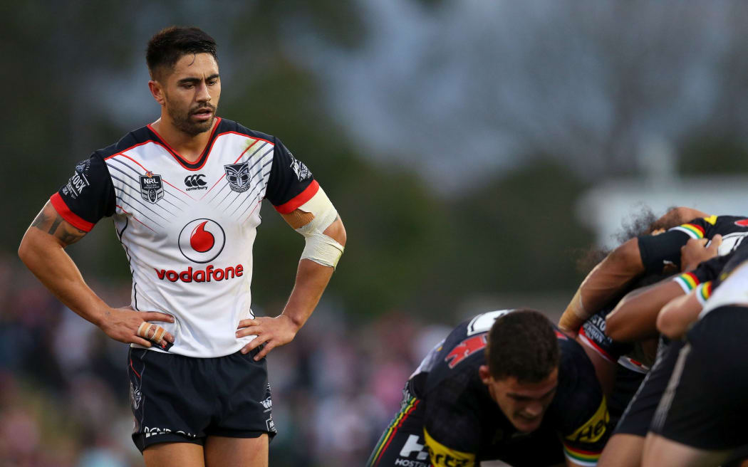 Shaun Johnson during the Warriors' loss to Penrith.