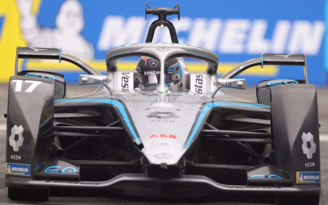 24th July 2021; Excel Circuit, Docklands, London, England; Formula E London E Prix; Nyck de Vries of Netherlands driving for (17) Mercedes-EQ during Race 1 event