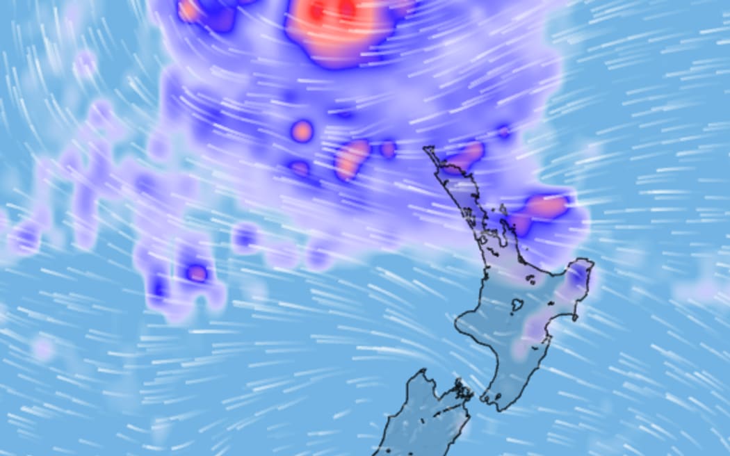 Up to 180 mm of rain could reach the north with possible storms and strong wind warning also in force.