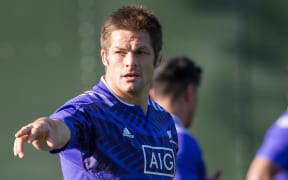 The All Blacks captain Richie McCaw during a training session in Cardiff ahead of their Rugby World Cup match against Georgia.
