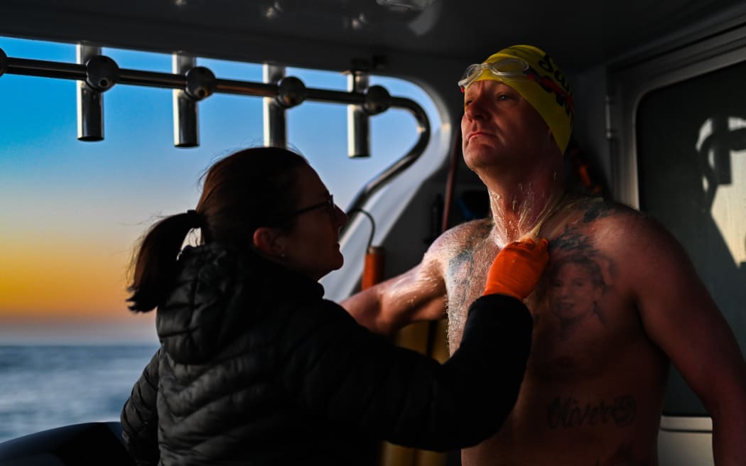 David Edgar's Cook Strait swim in 2024.