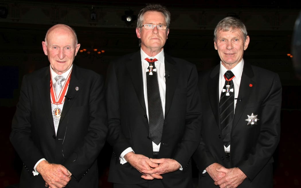 Sir Murray Halberg, Sir John Walker and Sir Peter Snell.