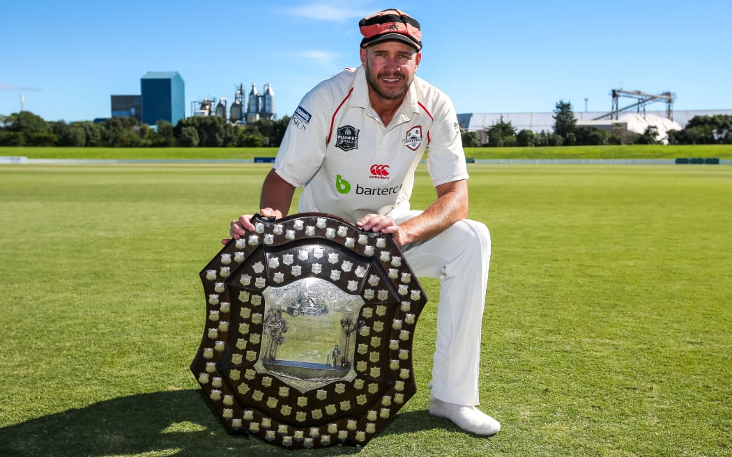 Canterbury's Peter Fulton with the Plunket Shield