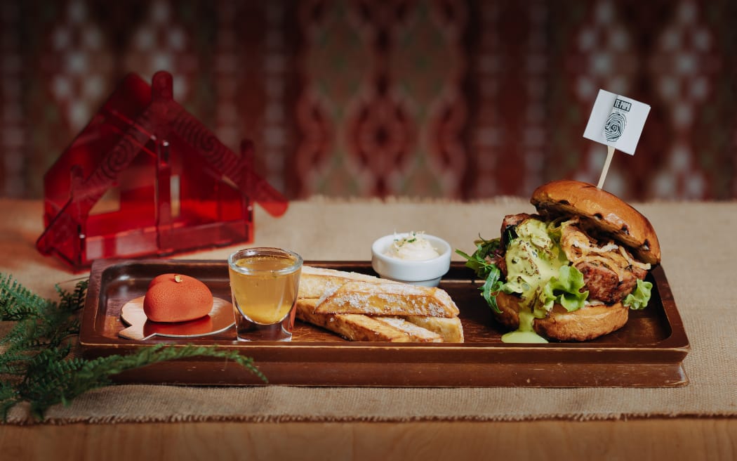 Āhuru Kai Kōhua Poaka burger, winner of the 2025 Burger Wellington.
