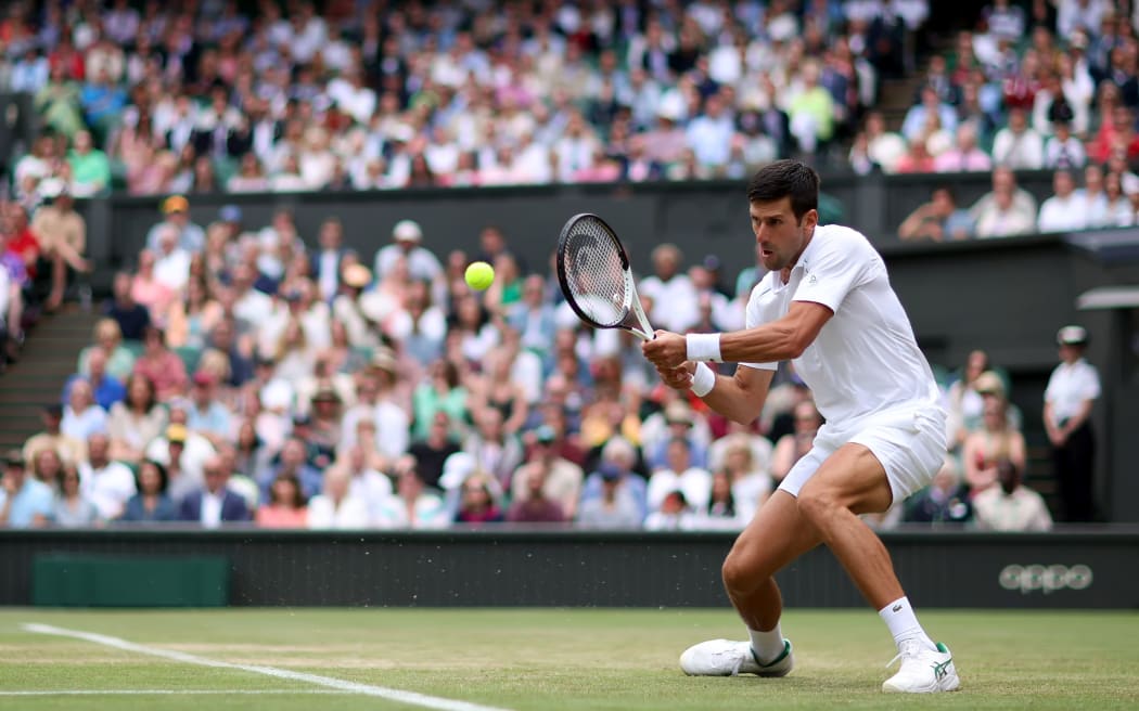 Novak Djokovic at Wimbledon 2022.