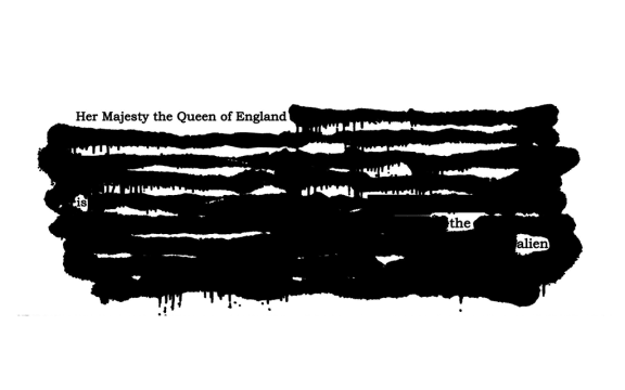 An artwork by activist group Te Waka Hourua from the exhibition 'Te Waka Hourua Whītiki, Mātike, Whakatika!'