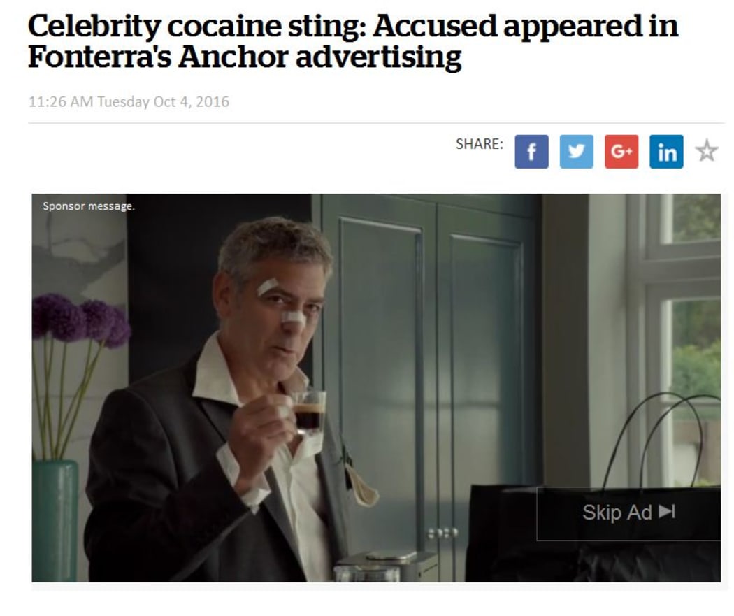 George Clooney was not arrested in an Auckland drug bust . . .