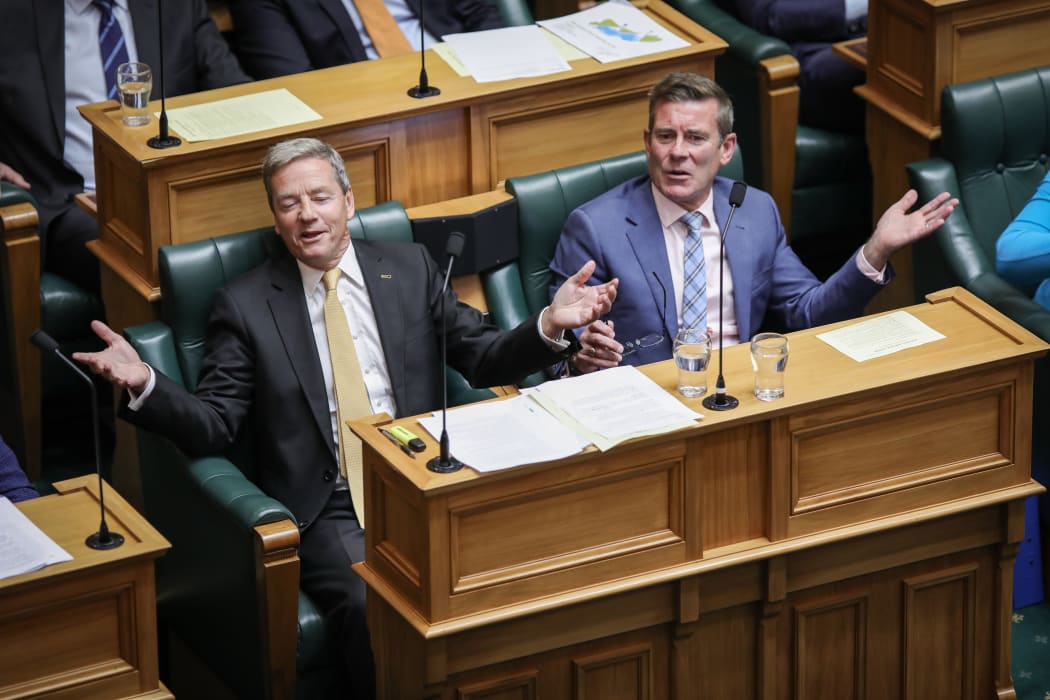 National MPs Andrew Bayly and Michael Woodhouse react to answers in Question Time