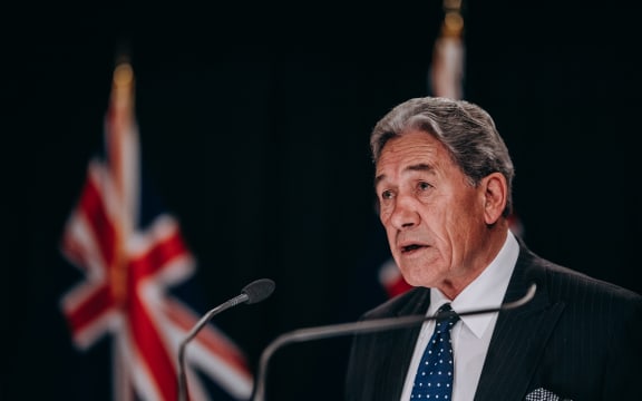 Winston Peters announcing the $12.1 billion economic relief package.