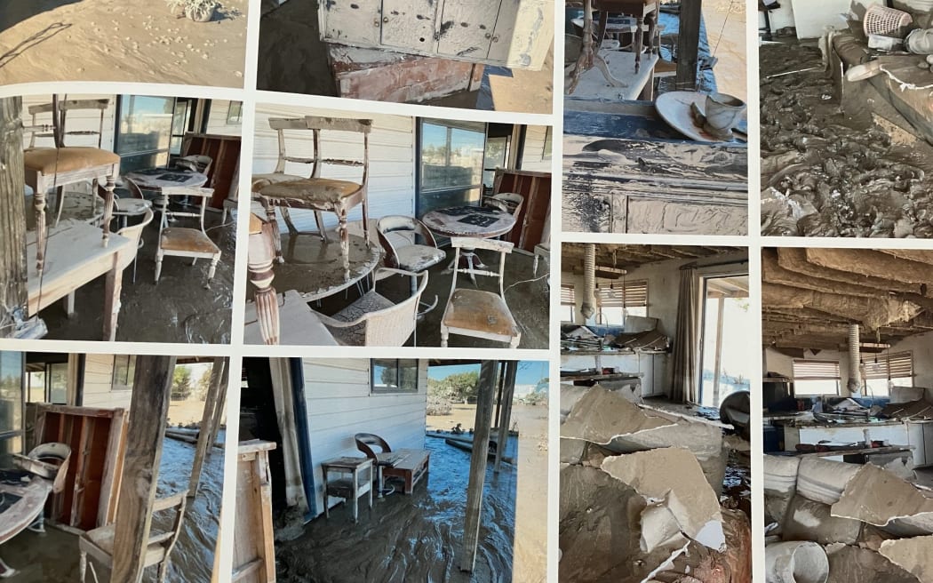 Some photos from the book Sue Brown had made capturing shots from before and after Cyclone Gabrielle.