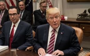 US Treasury Secretary Steve Mnuchin with US President Donald Trump.