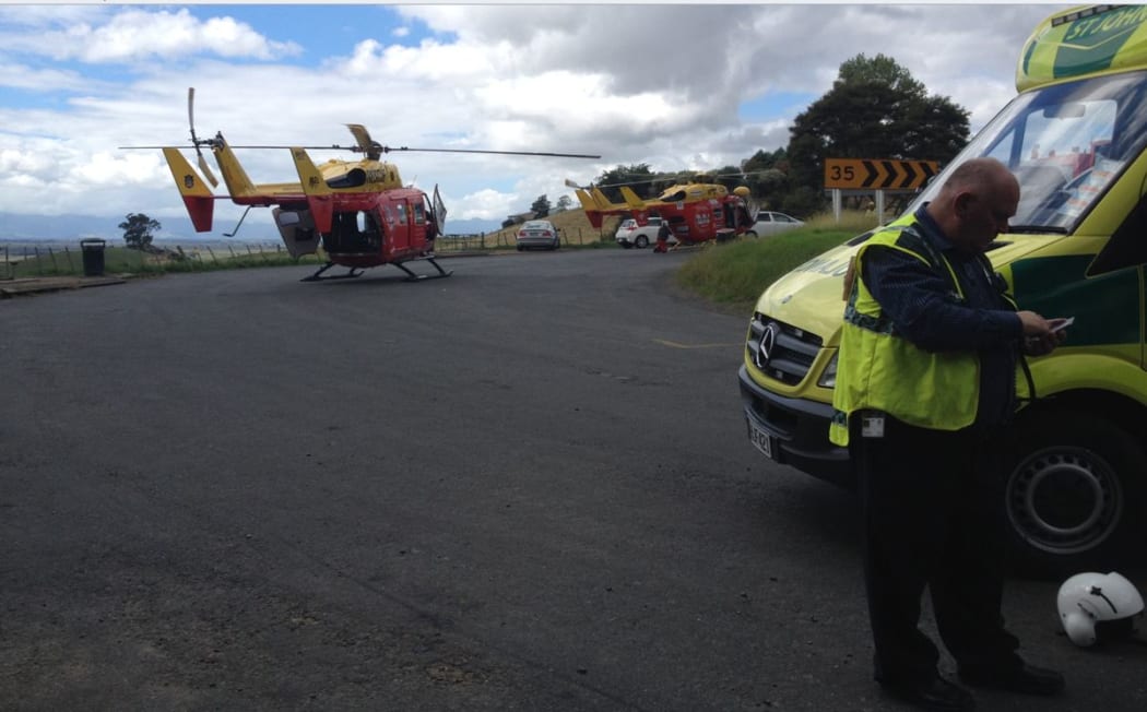 The Waikato Westpac Rescue Helicopter was dispatched to SH27, near Kaihere, at to the scene of an accident involving a car and truck.