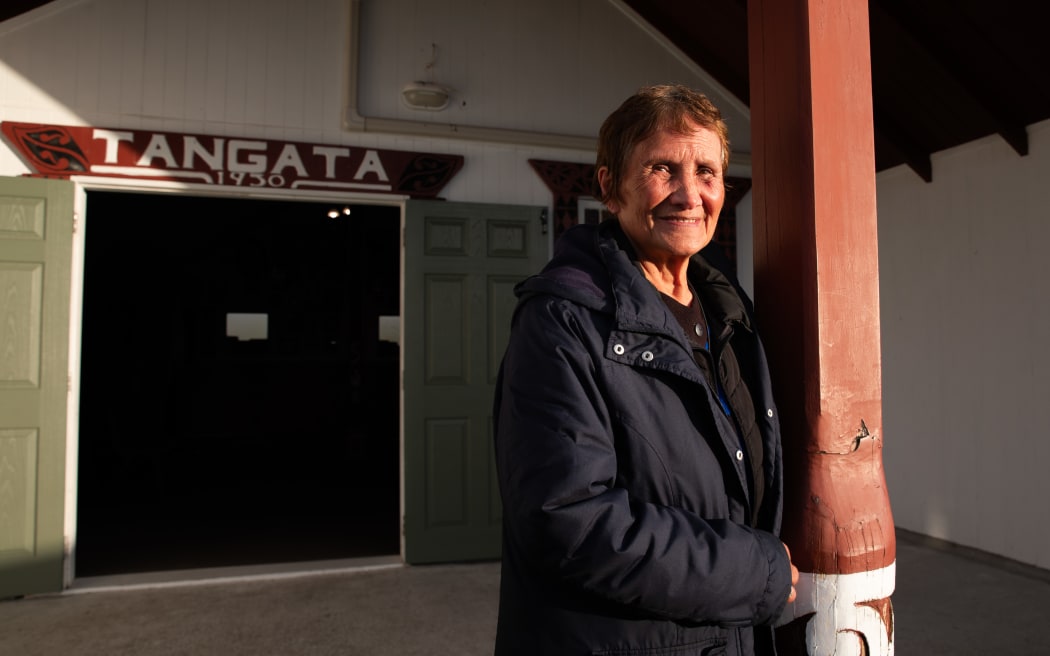Waimatao Smith, also known as Aunty Wai, photgraphed at Tangata Marae.