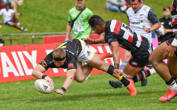 James O'Reilly scores a try.
Counties Manukau v Wellington, Mitre 10 Cup rugby union match at Navigation Homes Stadium, Pukekohe on Sunday 25th October.