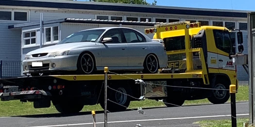 One of the vehicles impounded by police after being linked to serious driving offences related to a funeral procession.