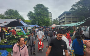 The crowd at the Otara Markets.
