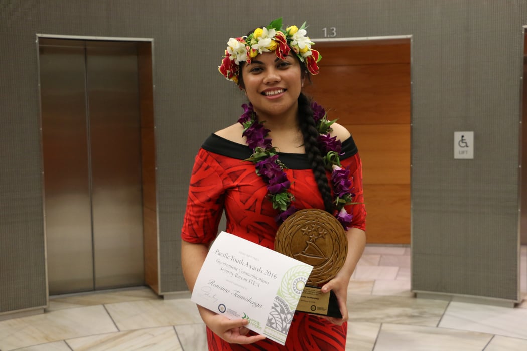 Roneima Teumohenga won the Science, Technology, Engineering and Mathematics (STEM) award at the Prime Minister's Pacific Youth Awards.
