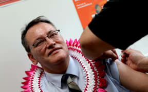 Health Minister Dr Shane Reti receives his influenza vaccination