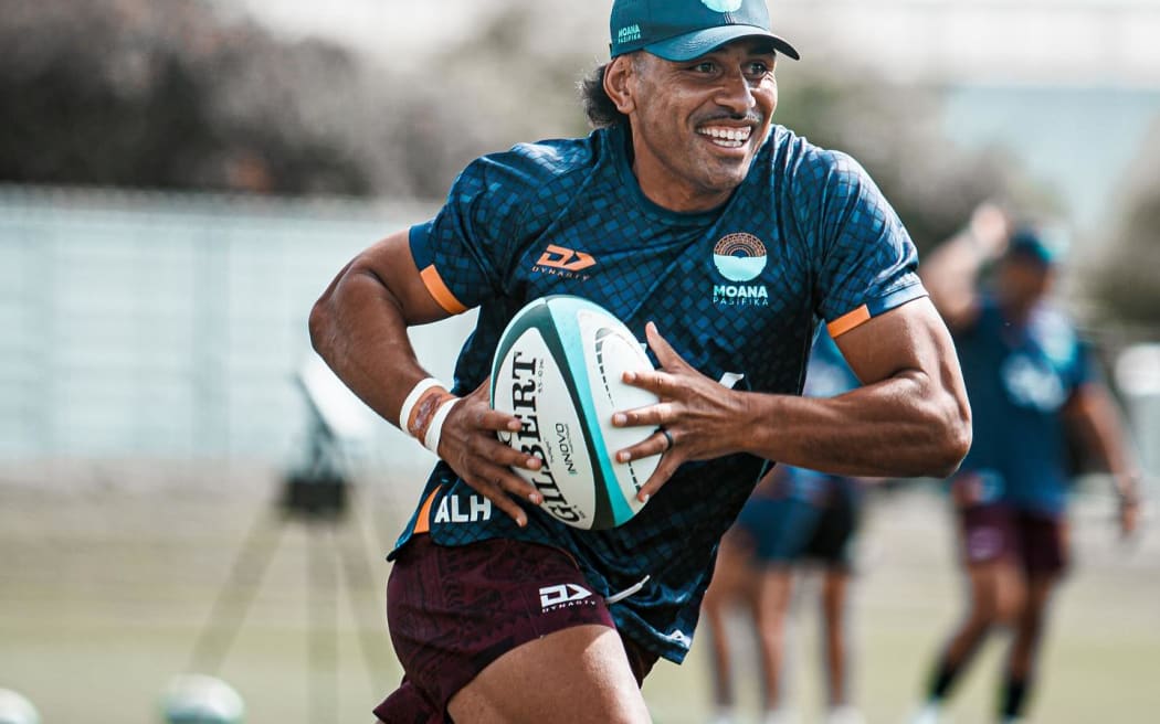 Enari training with Moana Pasifika this week.