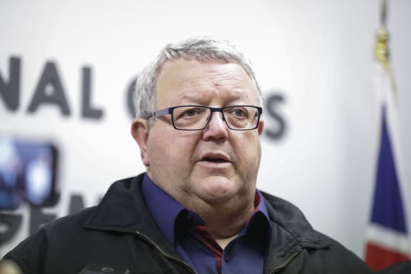 Media conference in the bunker at Parliament. Gerry Brownlee speaks to media.