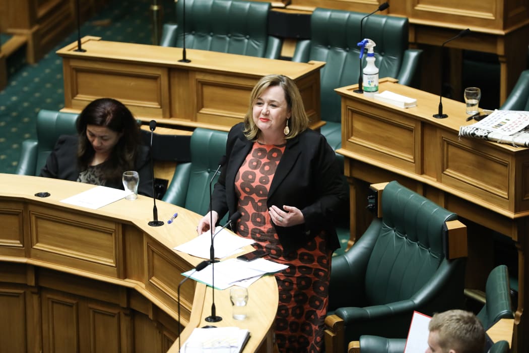 Minister of Housing Megan Woods talks about the resilience of New Zealanders during the final general debate for the 52nd Parliament