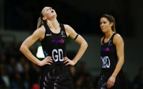 Katrina Grant reacts after the Silver Ferns were beaten by England's Roses tonight.