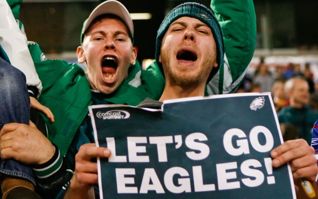 Philadelphia Eagles fans celebrate.