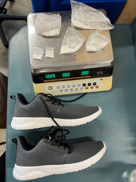 Cocaine and methamphetamine were found in shoes at Rimutaka Prison.